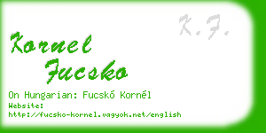 kornel fucsko business card