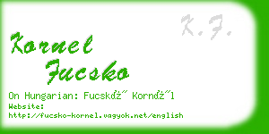 kornel fucsko business card